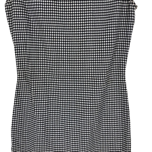 Ann Taylor Fitted Bodycon Dress in Black and White Checker Print VTG Spandex - Picture 4 of 8